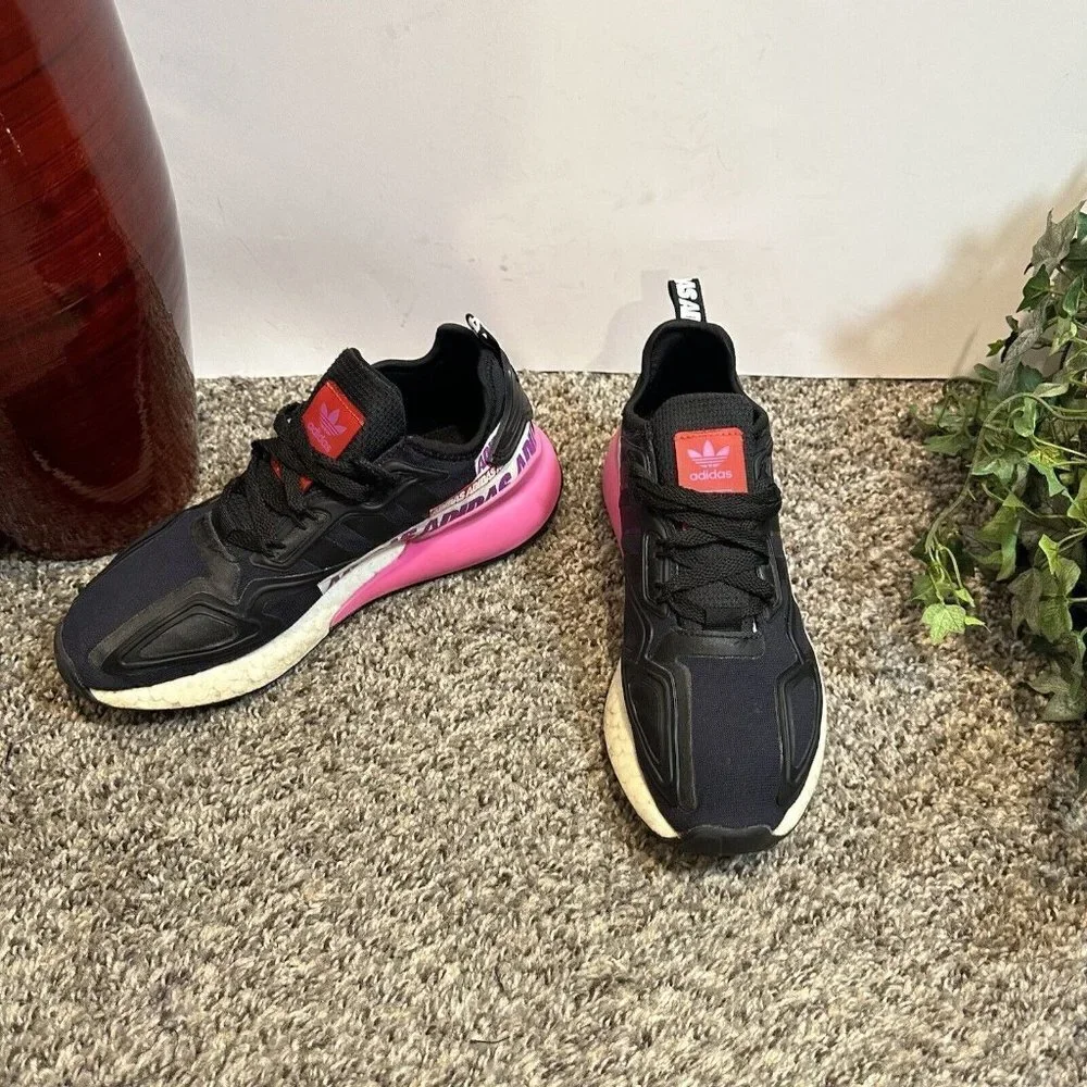 Adidas Shoes Size 7 Black Pink White Running ZX 2K Boost Sneakers Women’s